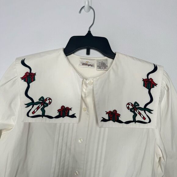 Vintage Worthington holidays button down blouse size 8 - Picture 4 of 5